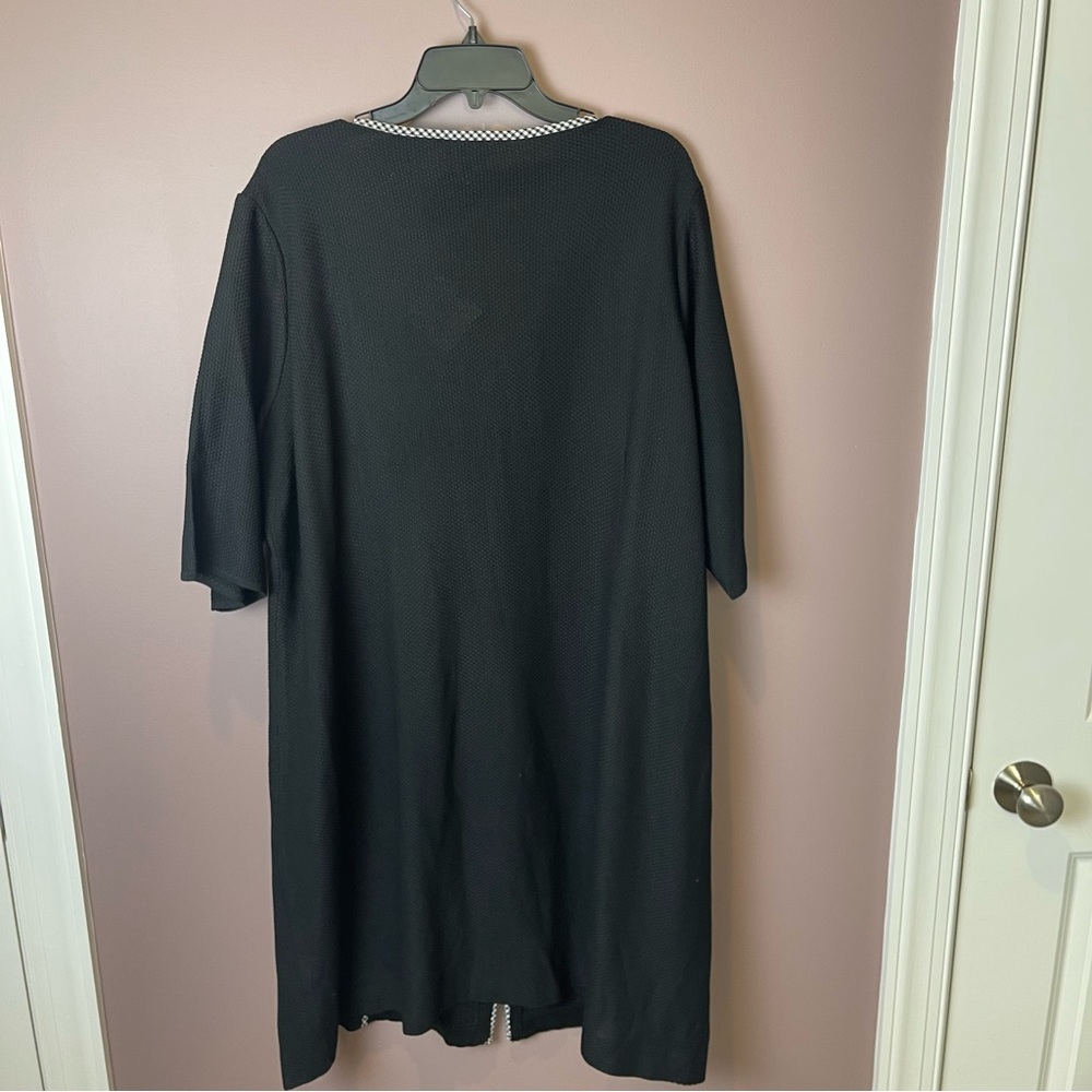 NWT Ming Wang Black Zip Up Textured Gingham Dress 2X - Picture 8 of 13